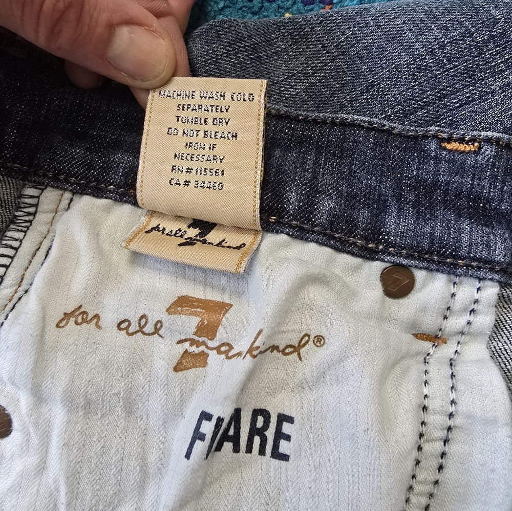 7 For All Mankind Flare Size 29 X 33L Womens Jeans - Picture 9 of 13